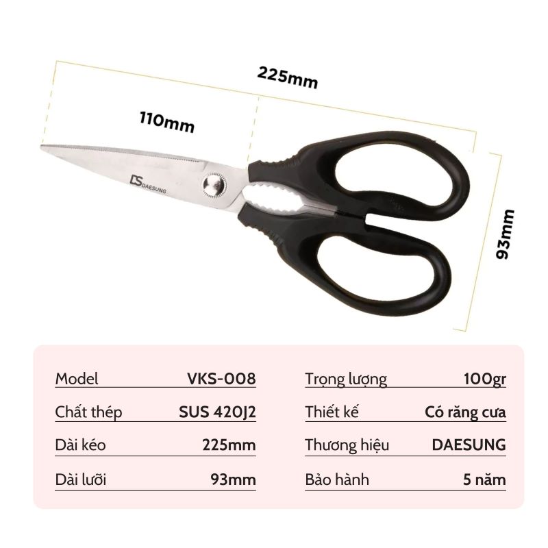 Thông tin sản phẩm kéo nhà bếp VKS-008